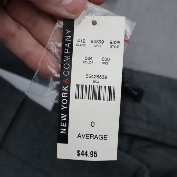 New York Company Pants Womens 0 Gray Mid Rise Stretch Wide Leg Zip Dress Pants - Picture 7 of 16